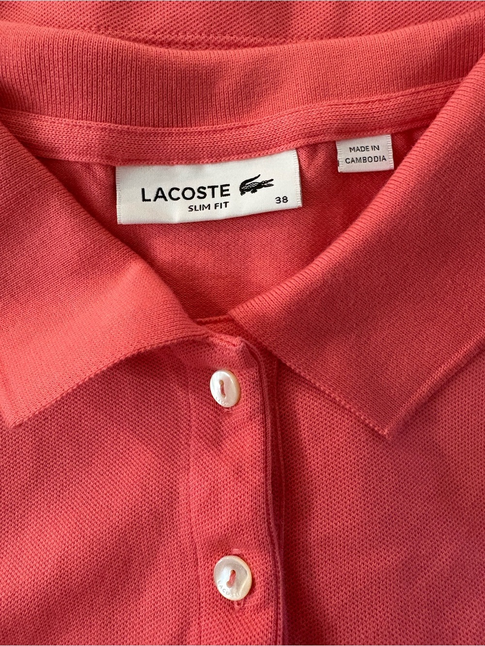Lacoste Coral Pink Slim Fit Polo Shirt